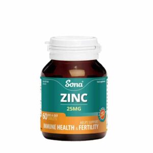 sona 25mg chelated zinc 60 tablets