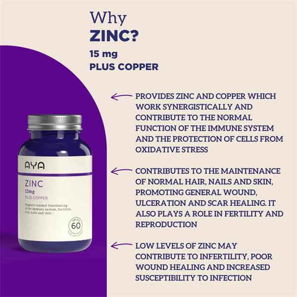 aya zinc 15mg plus copper 0.75mg tablets 60s aya zinc 15mg plus copper 0.75mg tablets 60s